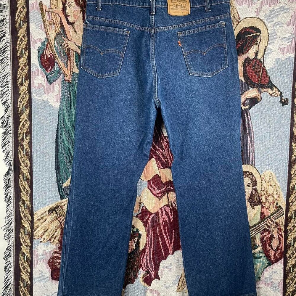 554 Levi’s orange tab Vintage 1980s Men’s denim jeans Dark Wash 42x30 - Picture 5 of 8
